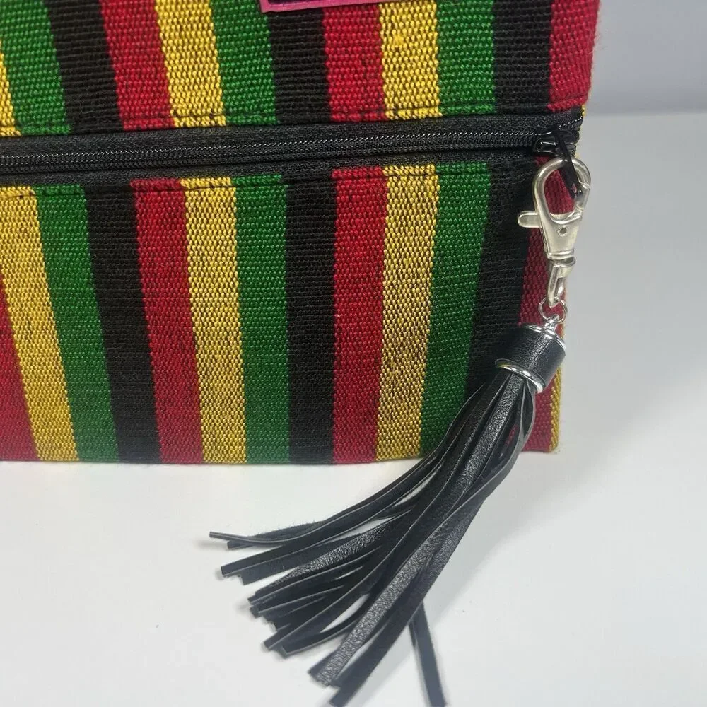 NWOT Makeup Junkie 8.5x7” Bag Reggae Rasta Design Make Up Organizer